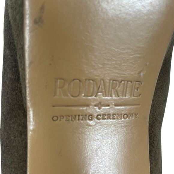 Opening Ceremony Suede Platform Lace Up Boots Green Size 10 - Picture 11 of 13